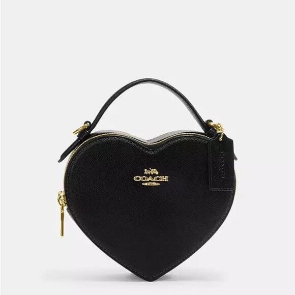 NWT Coach Black Heart-Shaped Crossbody Bag - Picture 2 of 9